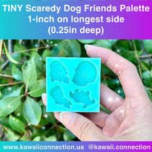 Load image into Gallery viewer, 1-inch or 1.5inch (on Longest side) at 0.25 inch deep - Scaredy Dog &amp; FRIENDS Silicone Mold for Resin Stitch Markers and Key Charms

