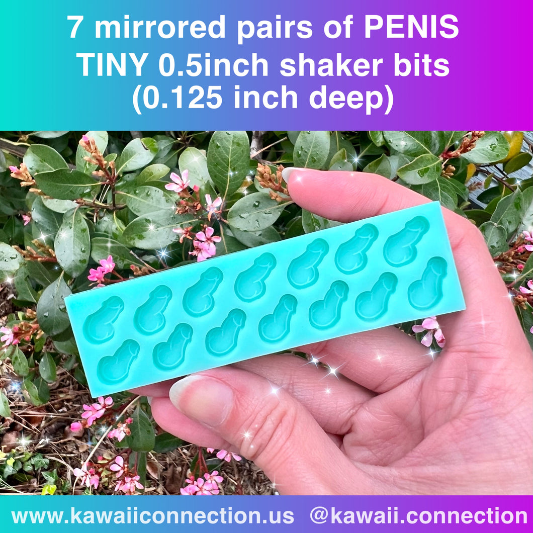 [TINY 0.5 inch (0.125inch deep) Penis Shaker Bits - 7 mirrored pairs! - Silicone Mold for Resin] TINY 0.5 inch (0.125inch deep) Penis Shaker Bits - 7 mirrored pairs! - Silicone Mold for Resin