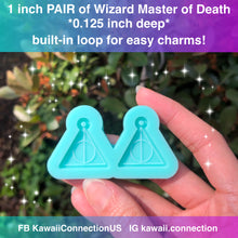 Load image into Gallery viewer, 1 inch or 1.5 inch Wizard World Deathly Hallow Master of Death (0.125 inch deep) w Loop for Dangle Earrings or Charms for Halloween - Shiny Silicone Mold for Resin
