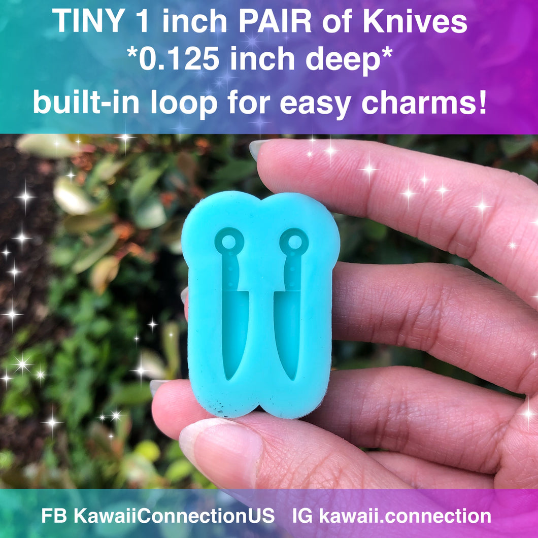TINY 1 inch Knife (0.125 inch cavity depth) for Dangle Earrings or Charms Silicone Mold for Resin