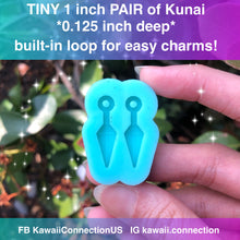 Load image into Gallery viewer, 1 inch and/or 1.5 inch Kunai (0.125 inch deep) w Loop for Dangle Earrings or Charms Silicone Mold for Resin

