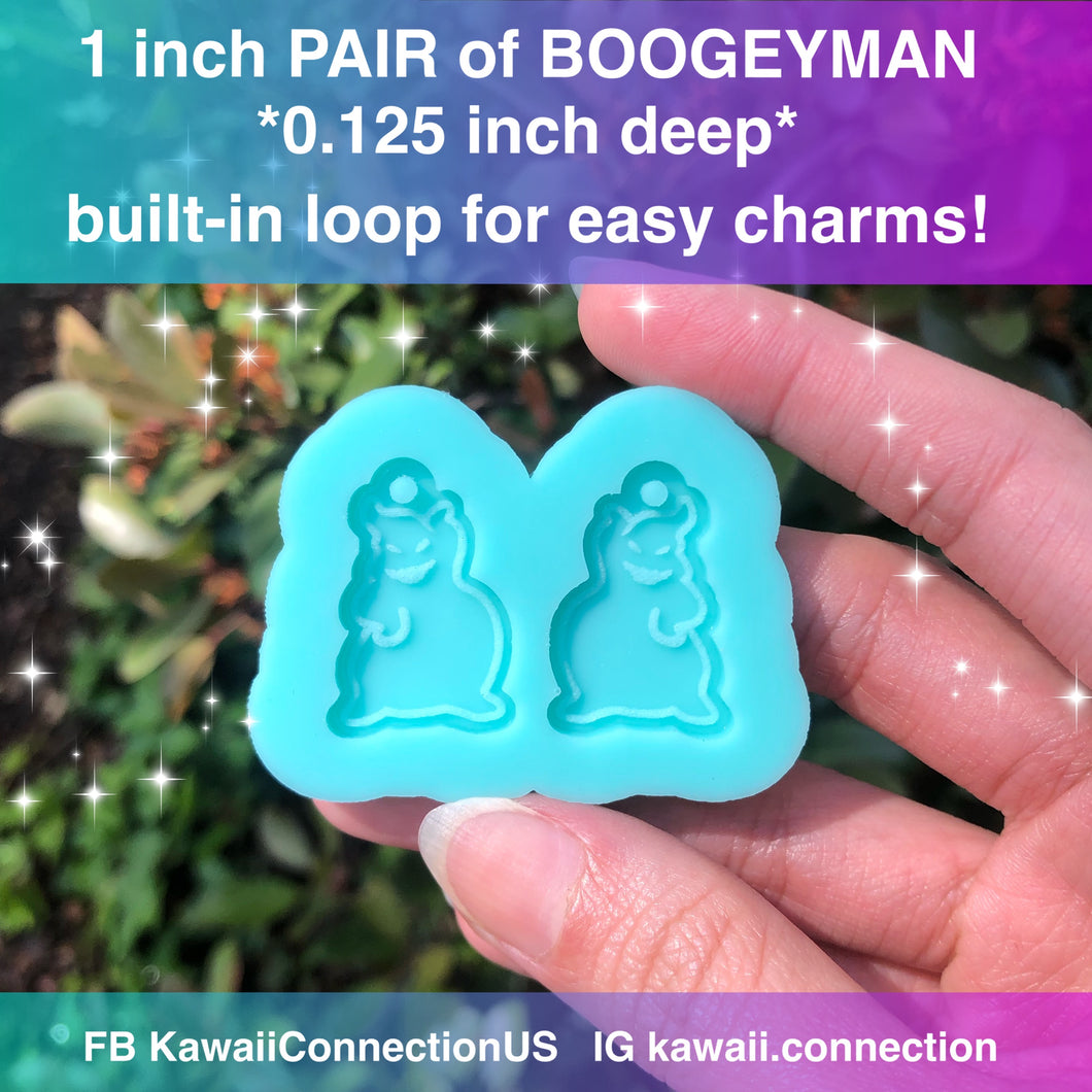 1 inch Oogie Boogie (0.125 inch deep) Dangle Earrings or Charms Shiny Silicone Mold for Resin