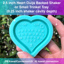 Load image into Gallery viewer, 2.5 inch Heart Ouija (0.25 inch cavity depth)Backed Shaker or Mini Jewelry Tray Silicone Mold for Resin Key and Bag Charms
