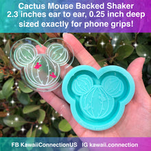 Load image into Gallery viewer, 2.3 inch (Phone Grip size!) Cactus Mouse Backed Shaker or Flat Cabochons Resin Silicone Mold
