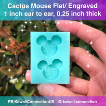 Load image into Gallery viewer, 2.3 inch (Phone Grip size!) Cactus Mouse Backed Shaker or Flat Cabochons Resin Silicone Mold
