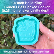 Load image into Gallery viewer, 2.5 inch Kitty French Fries Backed Shaker Shiny Silicone Mold for Resin Bag and Key Charms Pendants
