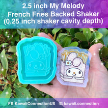 Load image into Gallery viewer, 2.5 inch Kitty French Fries Backed Shaker Shiny Silicone Mold for Resin Bag and Key Charms Pendants
