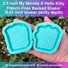 Load image into Gallery viewer, 2.5 inch My Melody French Fries Backed Shaker Shiny Silicone Mold for Resin Bag and Key Charms Pendants
