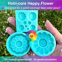 Load image into Gallery viewer, TINY 0.5 to 0.7 inch Shaker Bits BTS Hobi J-Hope Happy Flower (designed for a solid face color resin pour aka less painting!) Earring Studs Size Silicone Mold
