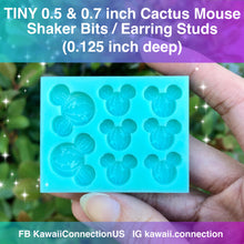 Load image into Gallery viewer, TINY 0.5 &amp; 0.7 inch Cactus Mouse Shaker Bits &amp; Stud Earrings Cabochons Resin Silicone Mold
