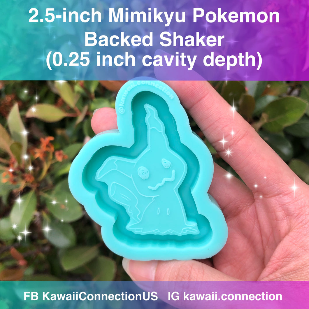 2.5 inch Mimikyu Ghost Pokemon Backed Shaker Silicone Mold for Custom Resin Deco Bag Charms DIY
