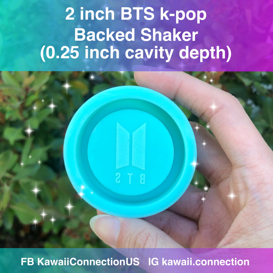 2 inch BTS K-Pop Logo Backed Shaker Silicone Mold for Resin Deco Charms DIY
