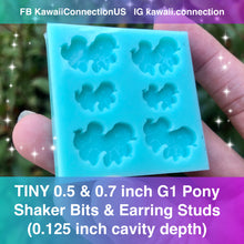Load image into Gallery viewer, TINY 0.5 &amp; 0.7 inch wide Vintage Pony Shaker Bits Earring Studs Silicone Mold for Custom Resin Charm
