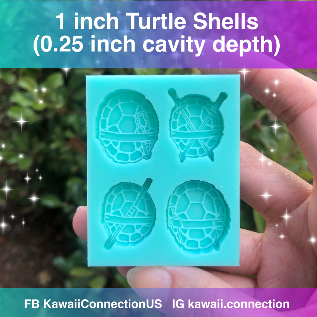 1-inch Turtle Shells Silicone Mold Palette for Custom Resin Deco Bag Charms Needle Minder Zip Pulls DIY