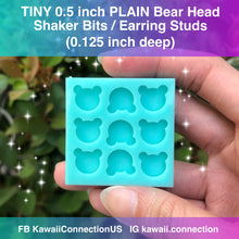 Load image into Gallery viewer, TINY 0.5 inch Rilakkuma Bear Head Shaker Bits Earrings Studs Resin Silicone Mold
