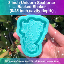 Load image into Gallery viewer, 3 inch Unicorn Seahorse Magical Creature Backed Shaker Resin Silicone Mold
