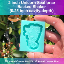 Load image into Gallery viewer, 2 inch Unicorn Seahorse Magical Creature Backed Shaker Resin Silicone Mold
