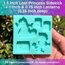 Load image into Gallery viewer, 1.5 inch Pascal (2 designs) + 1 &amp; 0.75 inch Lanterns - all at 0.25 inch deep - from Lost Princess for Bow Pendant Charms Needle Minder Wax Melts Cabochons Resin Silicone Mold
