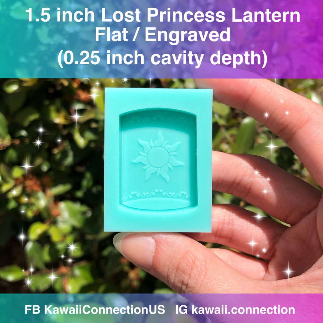 1.5 inch tall (0.25 inch deep) Lantern FLAT/ Engraved from Lost Princess Resin Silicone Mold