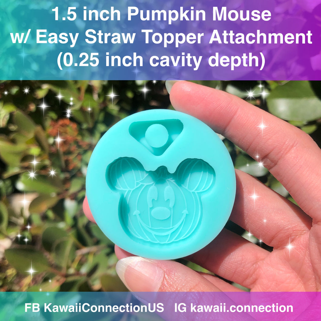 1.5-inch Mouse Pumpkin Halloween Silicone Mold for Custom Resin Deco Bag Pendant Straw Topper Charms DIY *Straw Topper Attachment NOW INCLUDED w 1.5 inch version
