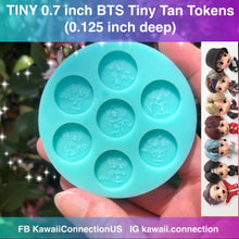 Load image into Gallery viewer, TINY 0.7 inch (0.125 inch deep) BTS Tiny Tan K-Pop Token Coin Silicone Mold Palette for Resin Shaker Bits or Stud EarringsDIY
