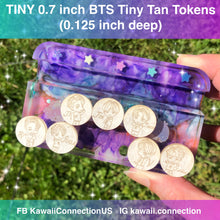 Load image into Gallery viewer, TINY 0.7 inch (0.125 inch deep) BTS Tiny Tan K-Pop Token Coin Silicone Mold Palette for Resin Shaker Bits or Stud EarringsDIY
