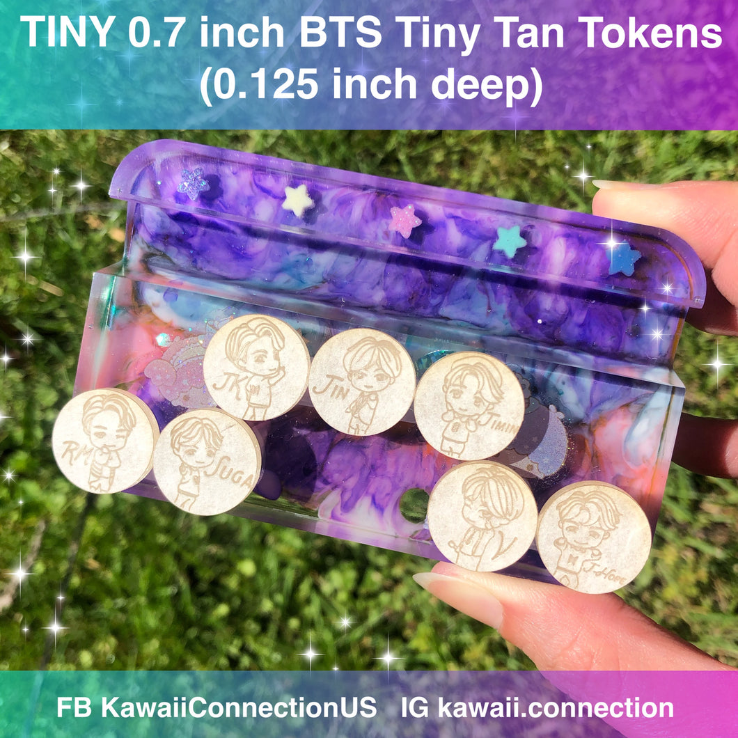 TINY 0.7 inch (0.125 inch deep) BTS Tiny Tan K-Pop Token Coin Silicone Mold Palette for Resin Shaker Bits or Stud EarringsDIY