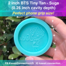 Load image into Gallery viewer, 2 inch (0.25 inch deep) BTS Tiny Tan K-Pop Token Coin Silicone Mold Palette for Resin Phone Grip Bag Charms DIY
