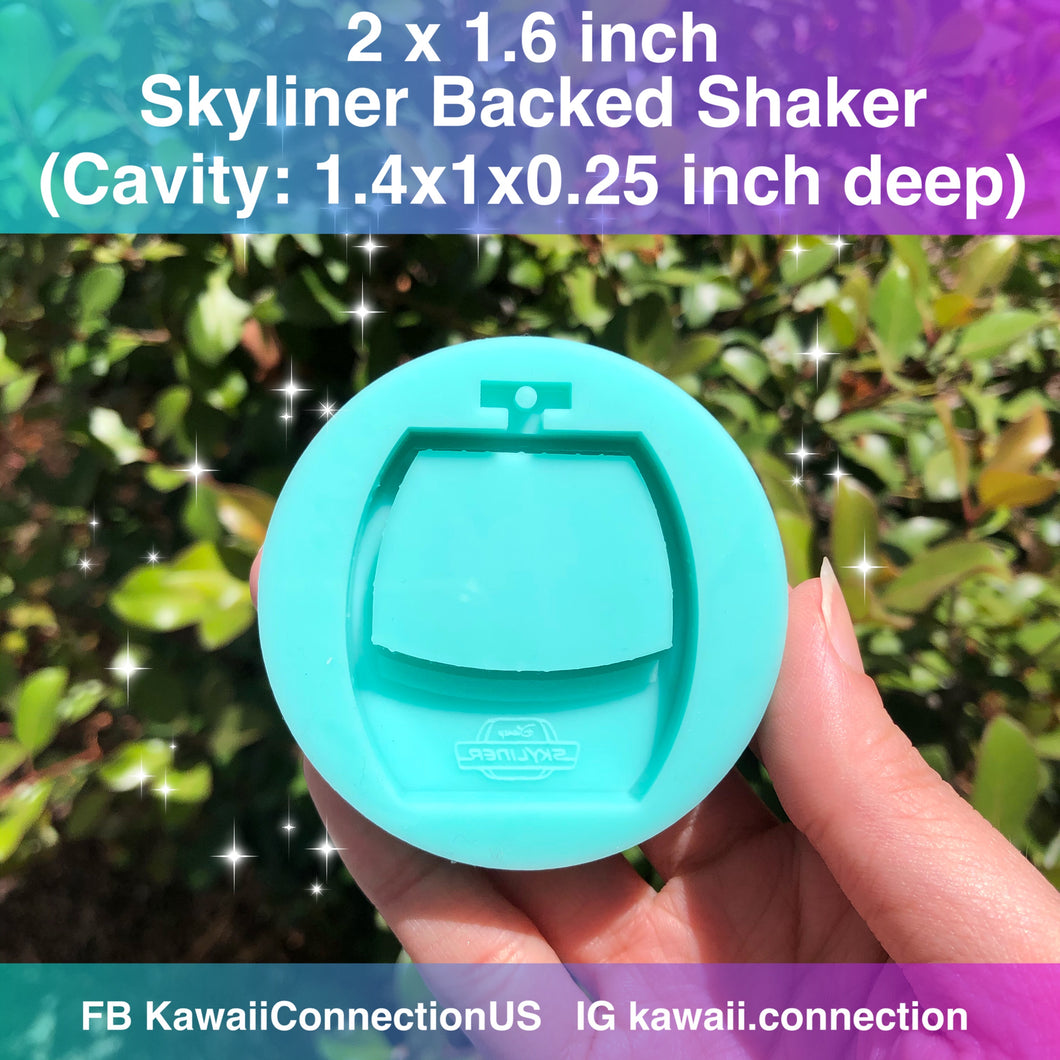 2 x 1.6 inch Skyliner Backed Shaker Disney Cable Car Silicone Mold for Custom Resin, Clay Earring Studs or Shaker Bits