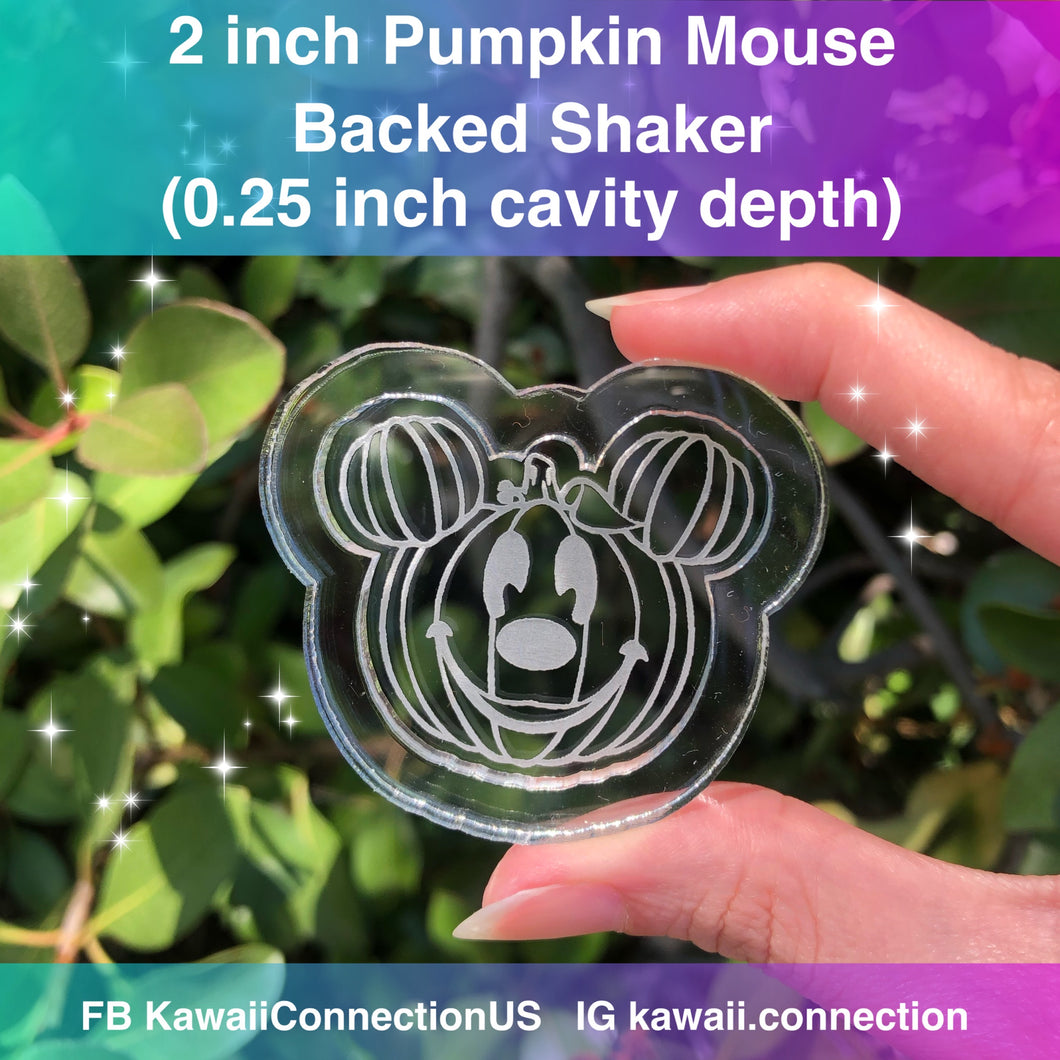 2-inch Mouse Pumpkin Backed Shaker Halloween Silicone Mold for Custom Resin Deco Bag Pendant Phone Grip Charms DIY *Accessories in photo NOT included