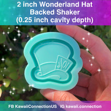 Load image into Gallery viewer, 1.5 inch or 2 inch Wonderland Hat (0.25 inch deep) Backed Shaker Shiny Silicone Mold for Resin
