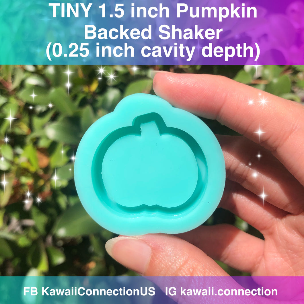 TINY 1.5 inch Halloween Pumpkin Backed Shaker Silicone Mold for Resin Charm Pendant DIY