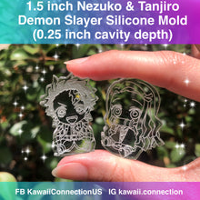 Load image into Gallery viewer, 1.5 inch (0.25 inch deep) Demon Slayer Nezuko &amp; Tanjiro Silicone Mold for Custom Resin Deco Bag Charms DIY

