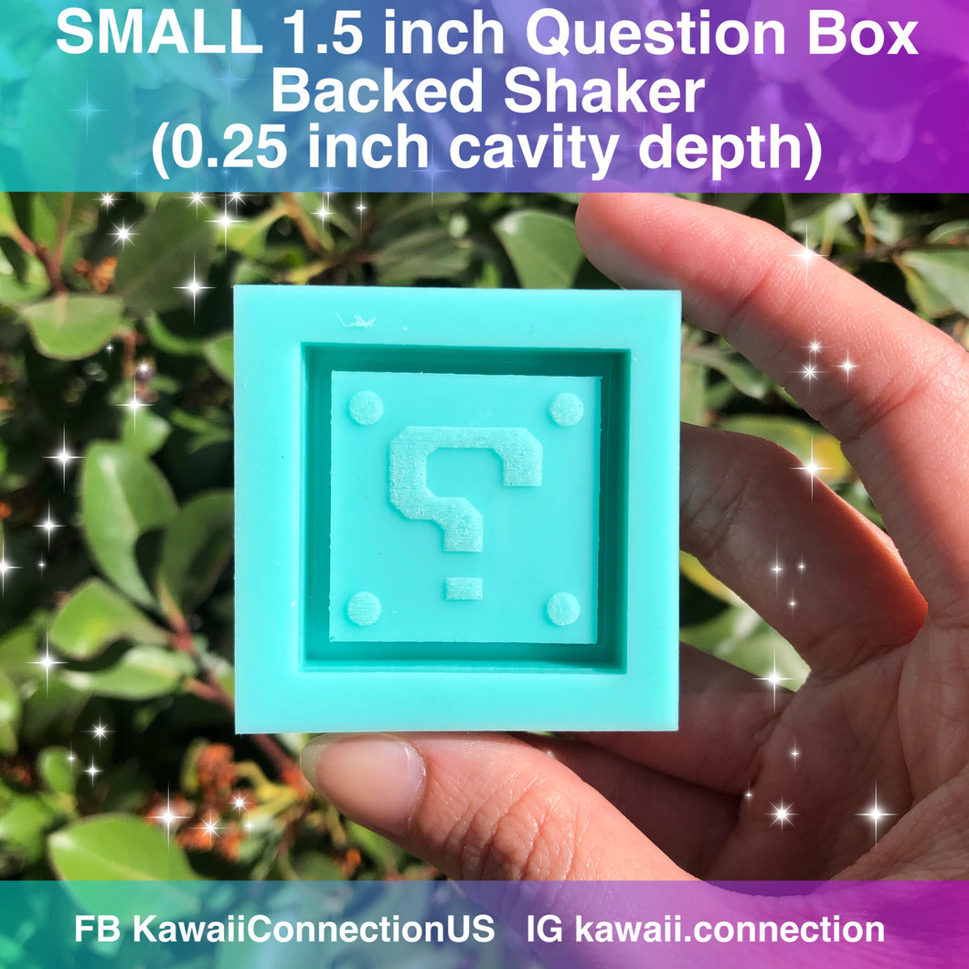 1.5 inch Question Box Racing Game Shiny BACKED SHAKER Silicone Mold Palette for Resin Craft Keychain Charms DIY