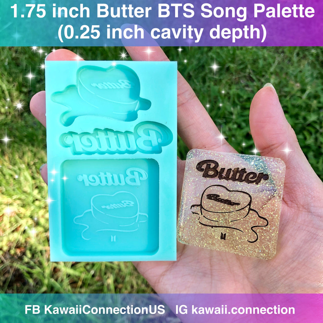 1.75 inch Butter Song Insignia K-Pop BTS at 0.25 inch deep Silicone Mold Palette for Resin Wax Melt Plaster Deco Charms DIY