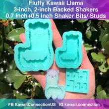 Load image into Gallery viewer, 1.5 inch, 2 inch or 3 inch Fluffy Llama Backed Shaker or Shaker Bits/ Earring Studs Silicone Mold for Resin
