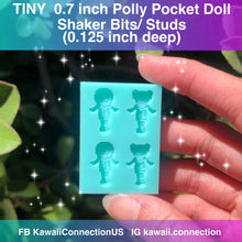 Load image into Gallery viewer, Polly Pocket Heart Compact *3 Design Choices* Backed Shaker or 0.7 inch Doll Shaker Bits Silicone Mold for Resin
