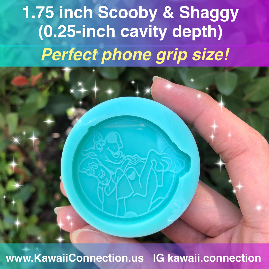 1.75inch (0.25 inch deep) Scaredy Dog & Best Friend Silicone Mold for Resin Bag Bow Centers also Perfect for Phone Grips!
