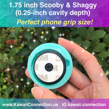 Load image into Gallery viewer, 1.75inch (0.25 inch deep) Scaredy Dog &amp; Best Friend Silicone Mold for Resin Bag Bow Centers also Perfect for Phone Grips!
