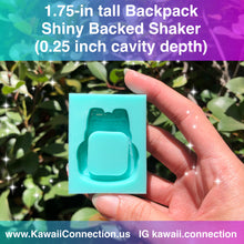 Load image into Gallery viewer, 1.75 inch Backpack Backed Shaker &amp; TINY 13mm -15mm Pencil w Book Shaker Bits or Earring Studs Deco Charms Silicone Mold for Epoxy Resin
