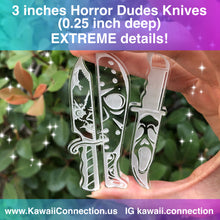 Load image into Gallery viewer, 3 inch long Horror Dudes Decorative Knives (0.25 inch deep) Silicone Mold for Custom Resin Accessories
