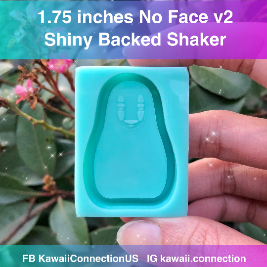 1.75 inch High V2 No Face Kaonashi Full Body Backed Shaker Silicone Mold for Custom Resin Bag and Key Charms