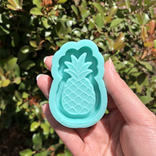 Load image into Gallery viewer, 1.5 or 2.5 inches Pineapple Fruit Backed Shaker Silicone Mold for Custom Resin Key Charms and Bow Center
