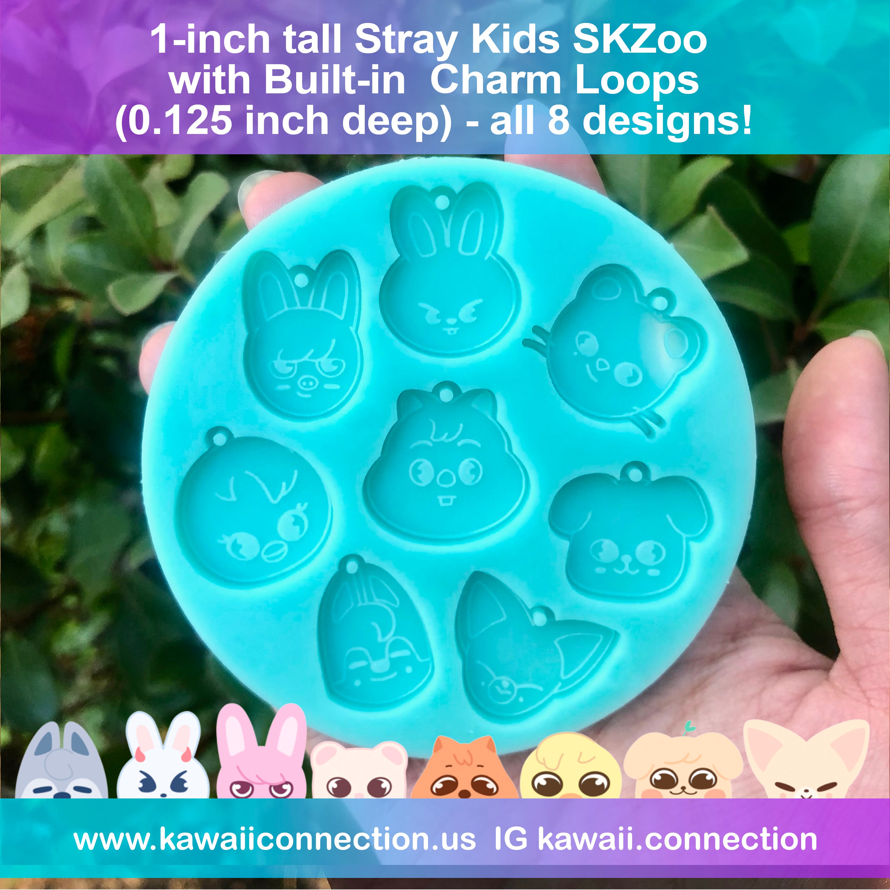 Stray Kids SKZoo 1-inch Tall Charms w/ Built-in Loop (0.125 inch 