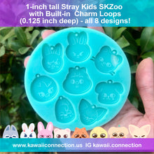 Load image into Gallery viewer, TINY Stray Kids SKZoo 0.5 inch Shaker Bits or Earring Studs (0.125 inch deep) K-Pop Silicone Mold for Resin

