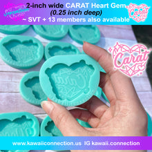 Load image into Gallery viewer, 2 inch wide - read desc- (0.25 inch deep) K-Pop 13-Member Heart Gem Design with Name Silicone Mold - Great for Custom School Work Badge Reel
