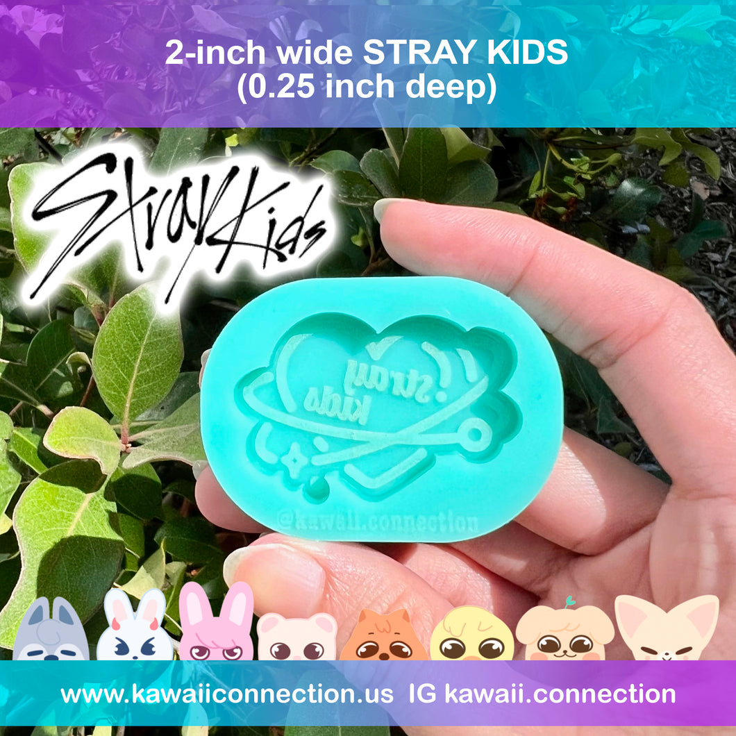 Stray Kids or Stay 2-inch wide Heart Design (0.25 inch deep)K-Pop Silicone Mold for Resin