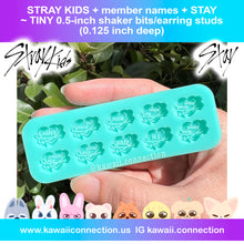 Load image into Gallery viewer, Stray Kids Stay TINY 0.5inch Shaker Bits/ Earring Studs or 1-inch wide Charms with Loop (0.125 inch deep)K-Pop Silicone Mold for Resin

