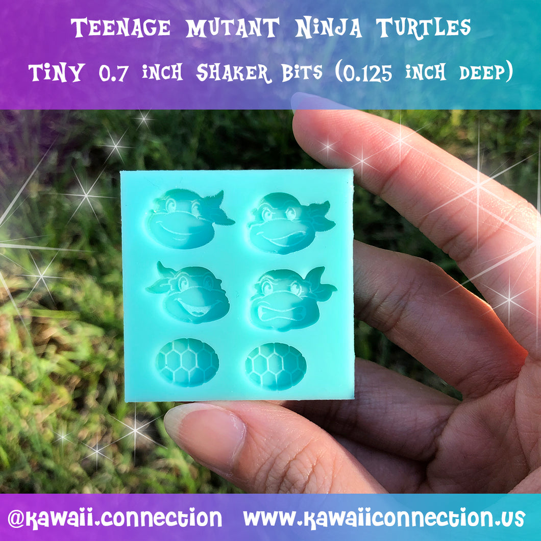 TMNT Turtles Shaker Bits/ Earring Studs, Backed Shaker or 1-inch Cabs (YOU CHOOSE) Silicone Mold for Custom Resin Deco Bag Charms Needle Minder Zip Pulls DIY