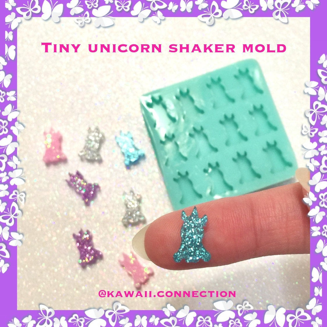 Tiny Unicorn Silicone Mold Palette for Resin Deco Charms Cabochons and Shakers Earrings